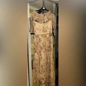 Formal Rose Floral Dress, hints of glitter